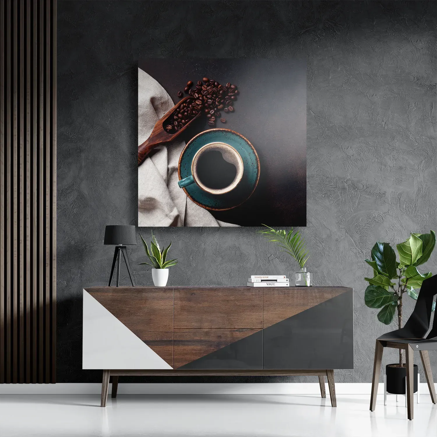 Schilderij Koffiebonen met Kop koffie Vierkant Template D Vierkant Eten En Drinken 41 3
