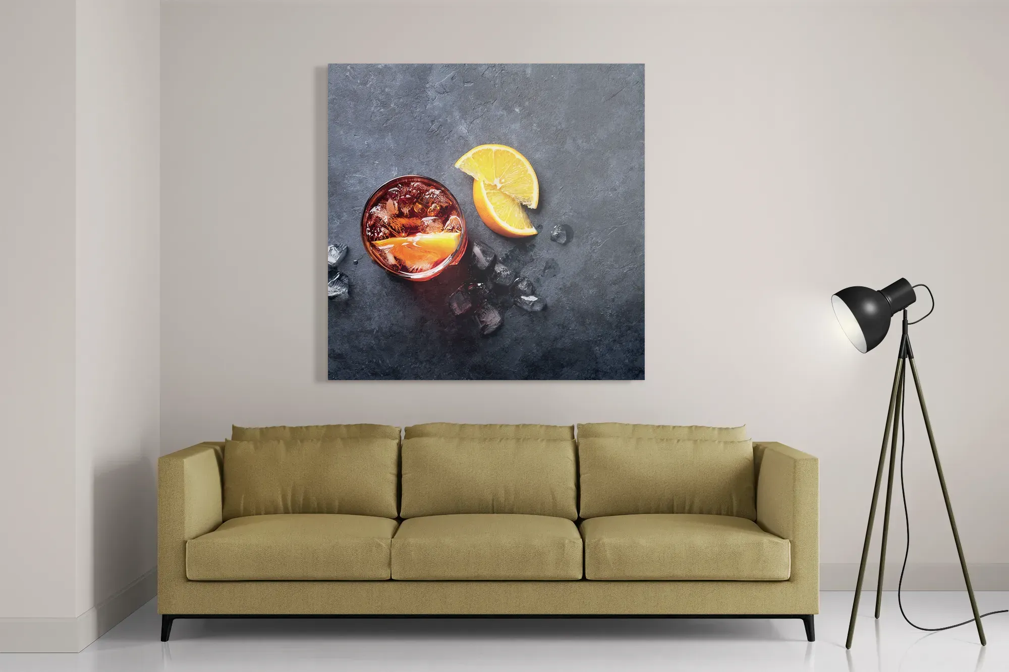 Schilderij Cocktail met Citroen Vierkant Template D Vierkant Eten En Drinken 42 2