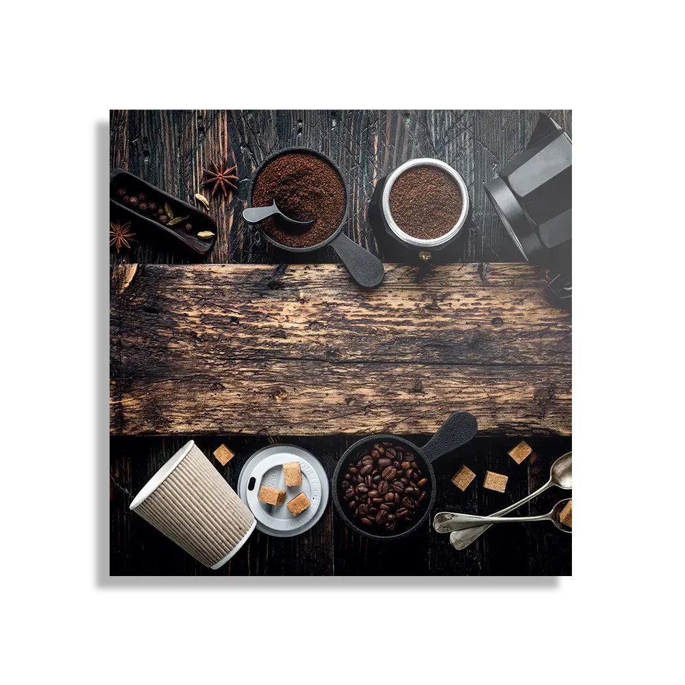 Schilderij Home Made Coffees Set Vierkant Template D Vierkant Eten En Drinken 43 1