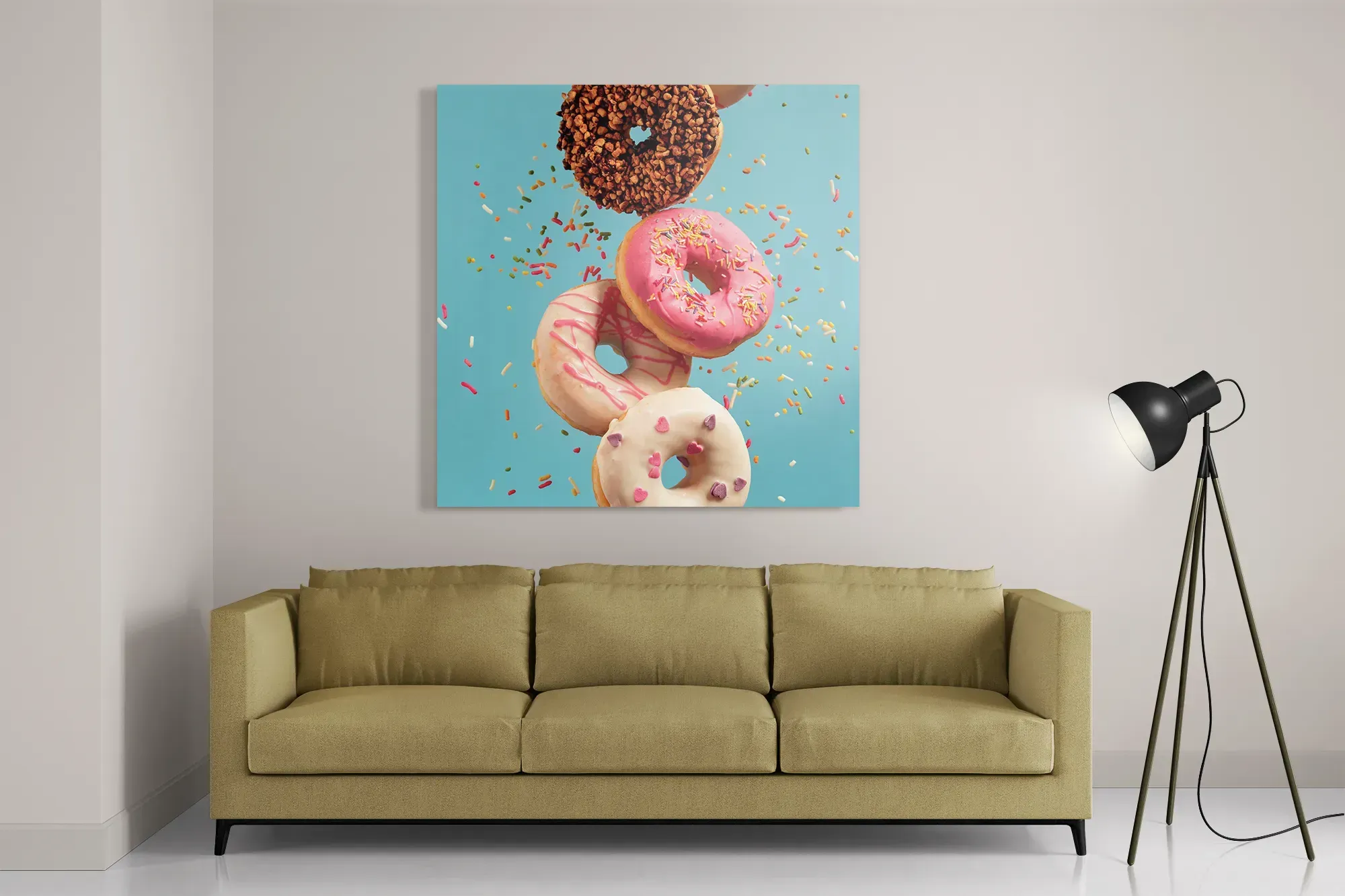 Schilderij Donuts Vierkant Template D Vierkant Eten En Drinken 48 2
