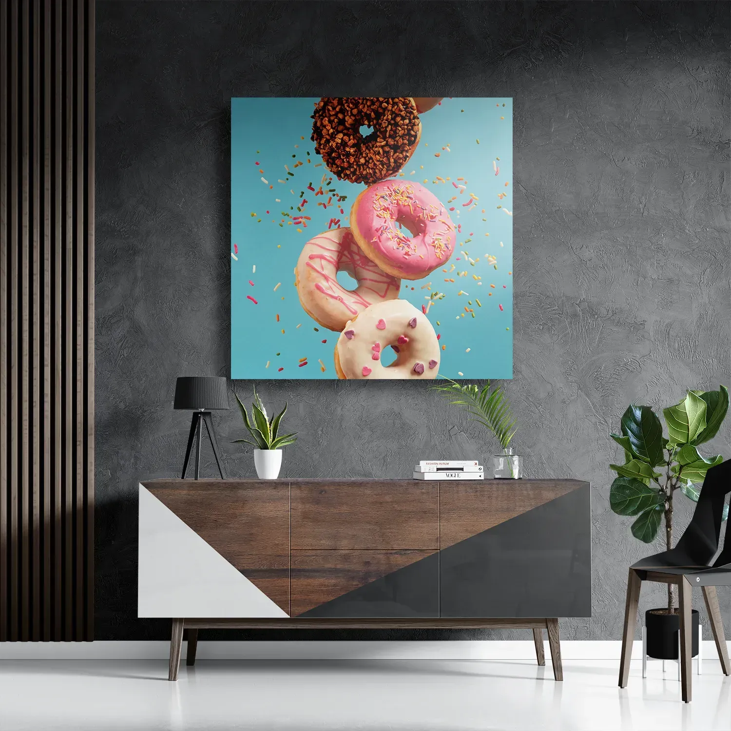 Schilderij Donuts Vierkant Template D Vierkant Eten En Drinken 48 3