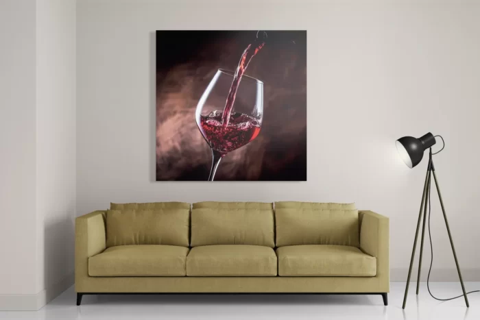 Schilderij Glas Rode wijn 02 Vierkant Template D Vierkant Eten En Drinken 51 2
