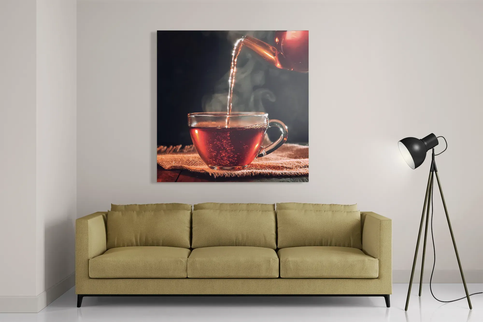 Schilderij Thee Bij Ons Thuis Vierkant Template D Vierkant Eten En Drinken 52 2
