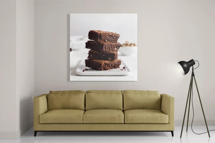 Schilderij Brownie Vierkant Template D Vierkant Eten En Drinken 62 2