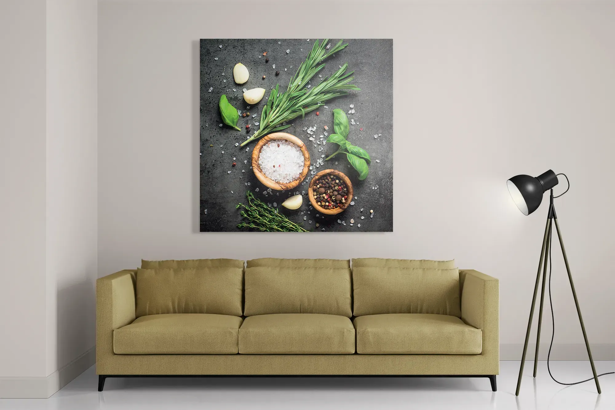Schilderij Specerijen met Groen Vierkant Template D Vierkant Eten En Drinken 63 2