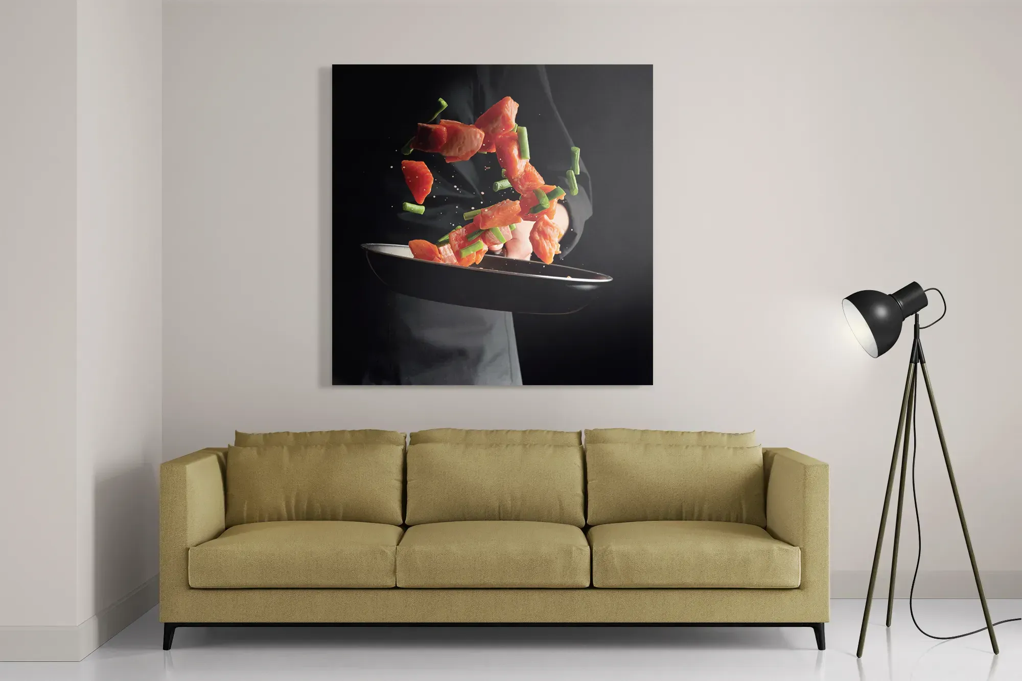 Schilderij Zalm Wokken Vierkant Template D Vierkant Eten En Drinken 64 2