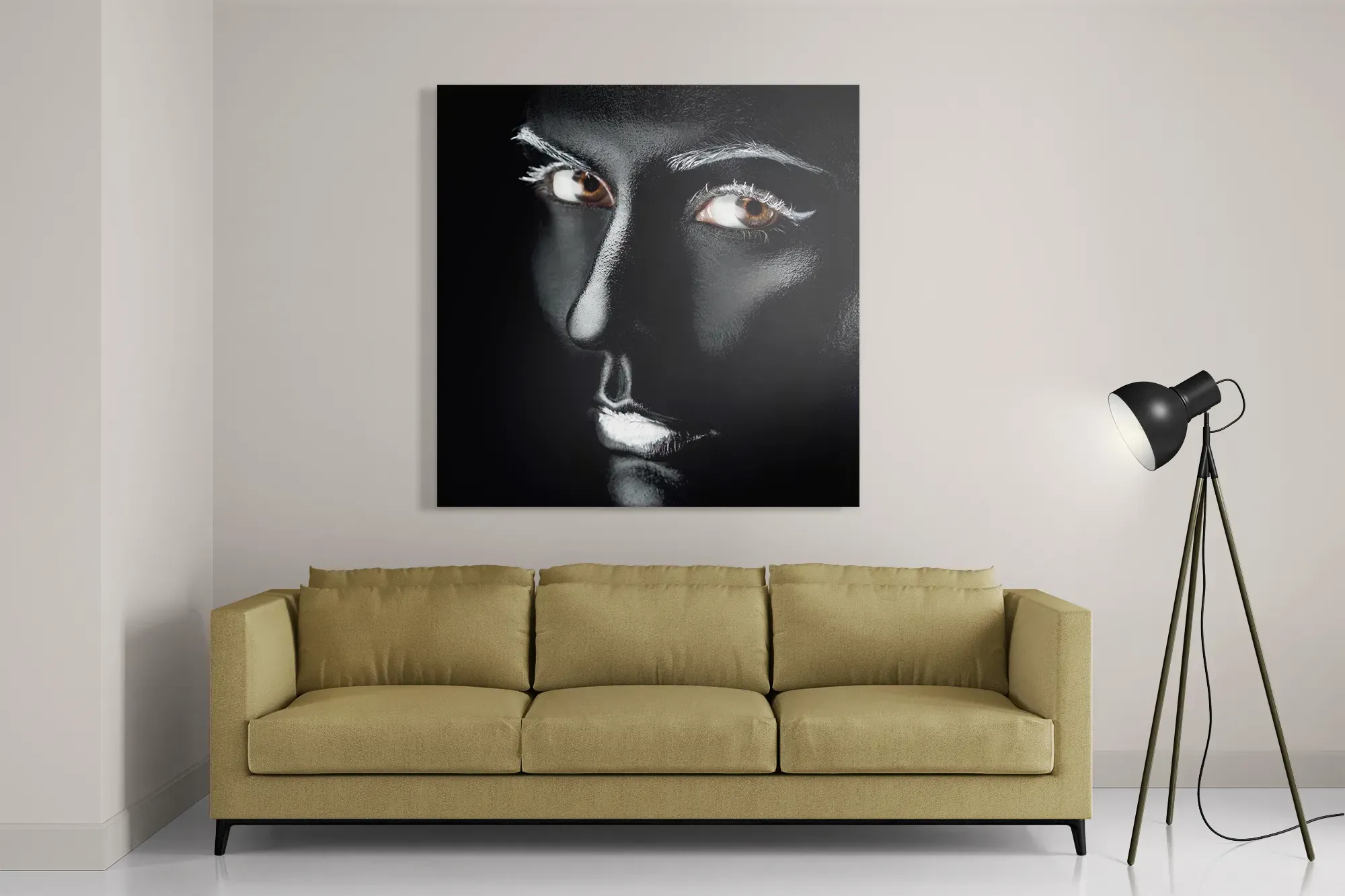 Schilderij Dame Zilvere Make up Vierkant Template D Vierkant Lifestyle 2 2