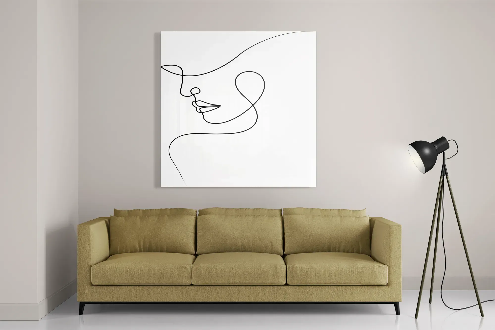 Schilderij De Golvende Dikke Kaaklijn Vierkant Template D Vierkant Lifestyle 8 2