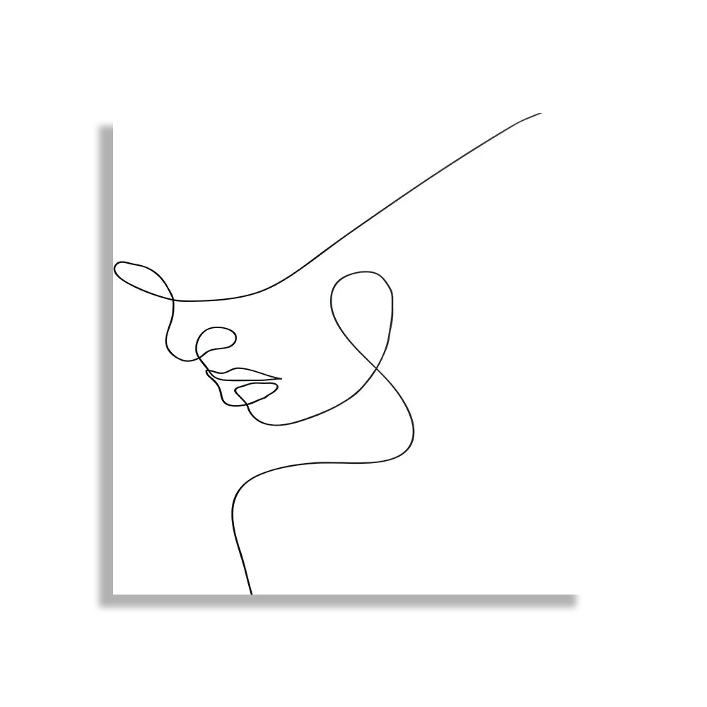 Schilderij De Golvende Dunne Kaaklijn Vierkant Template D Vierkant Lifestyle 9 1