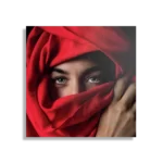 Schilderij Jonge Arabische Vrouw Met Rode Hoofddoek Vierkant Template D Vierkant Mensen 1 1