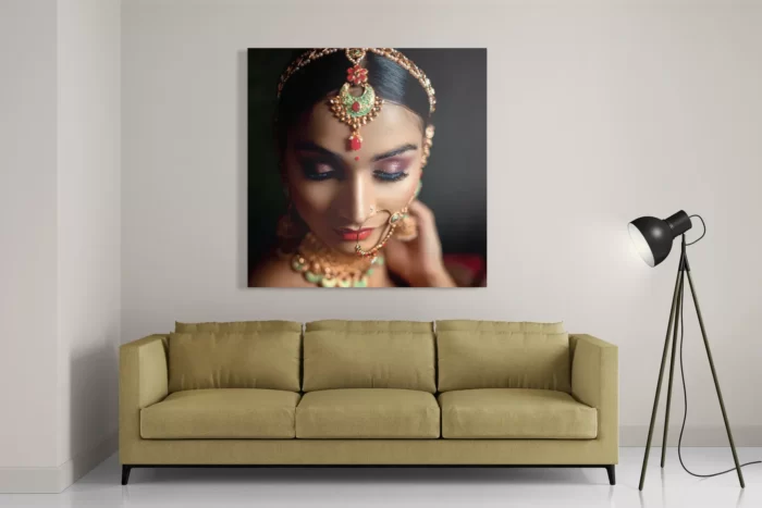 Schilderij Indiaanse Vrouw In Kostuum Vierkant Template D Vierkant Mensen 21 2