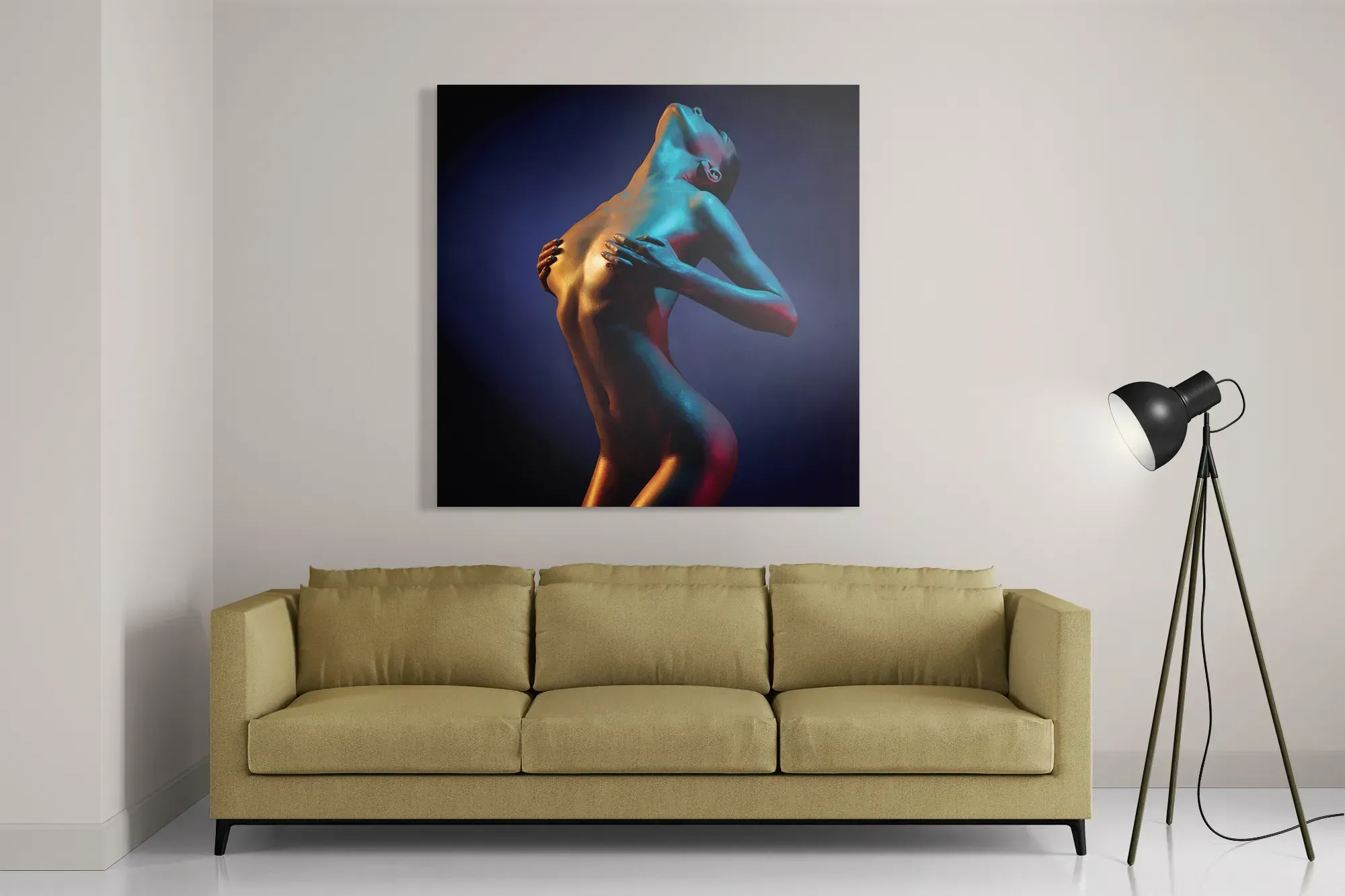 Schilderij Artistieke Mooie Vrouw Goud 01 Vierkant Template D Vierkant Mensen 31 2