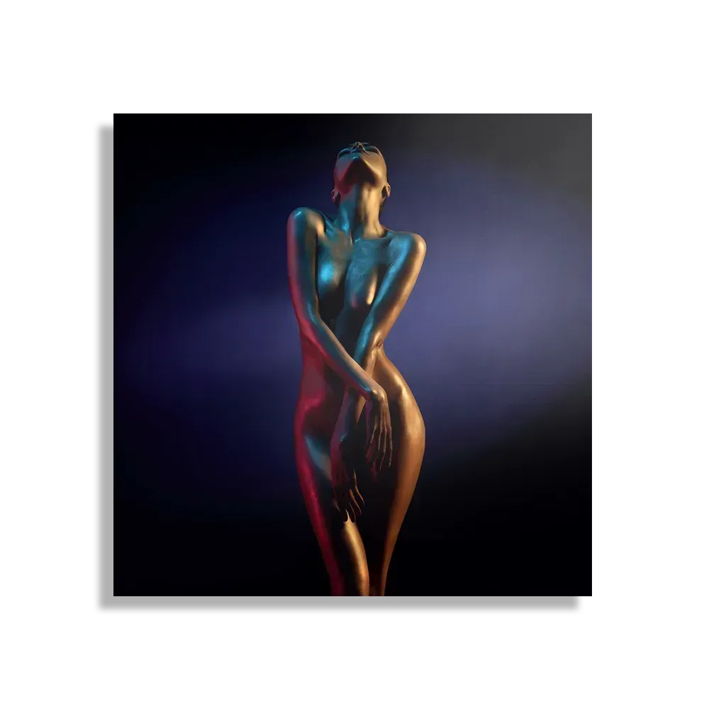 Schilderij Artistieke Mooie Vrouw Goud 02 Vierkant Template D Vierkant Mensen 36 1