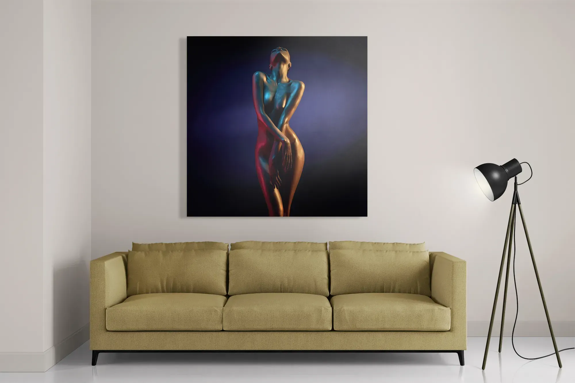 Schilderij Artistieke Mooie Vrouw Goud 02 Vierkant Template D Vierkant Mensen 36 2