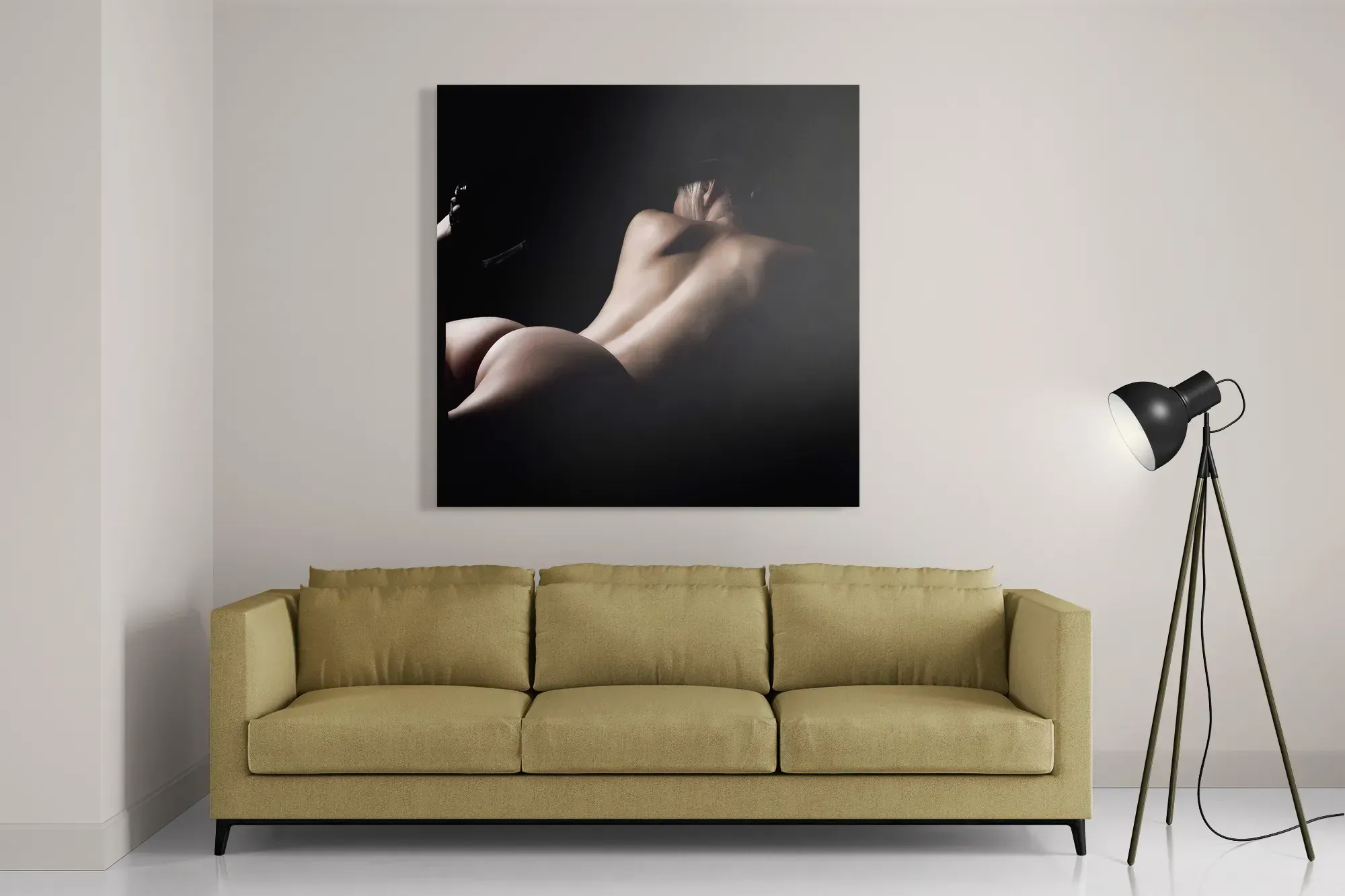 Template_D_Vierkant_Mensen_37-2 Schilderij Blote Vrouw achterzijde Met Hoed Vierkant Template D Vierkant Mensen 37 2