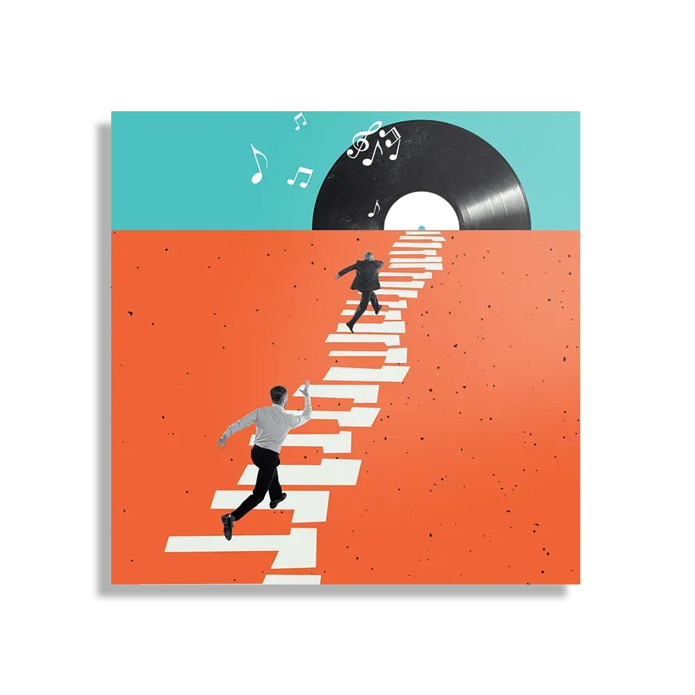 Schilderij The Piano Men Vierkant Template D Vierkant Muziek 4 1