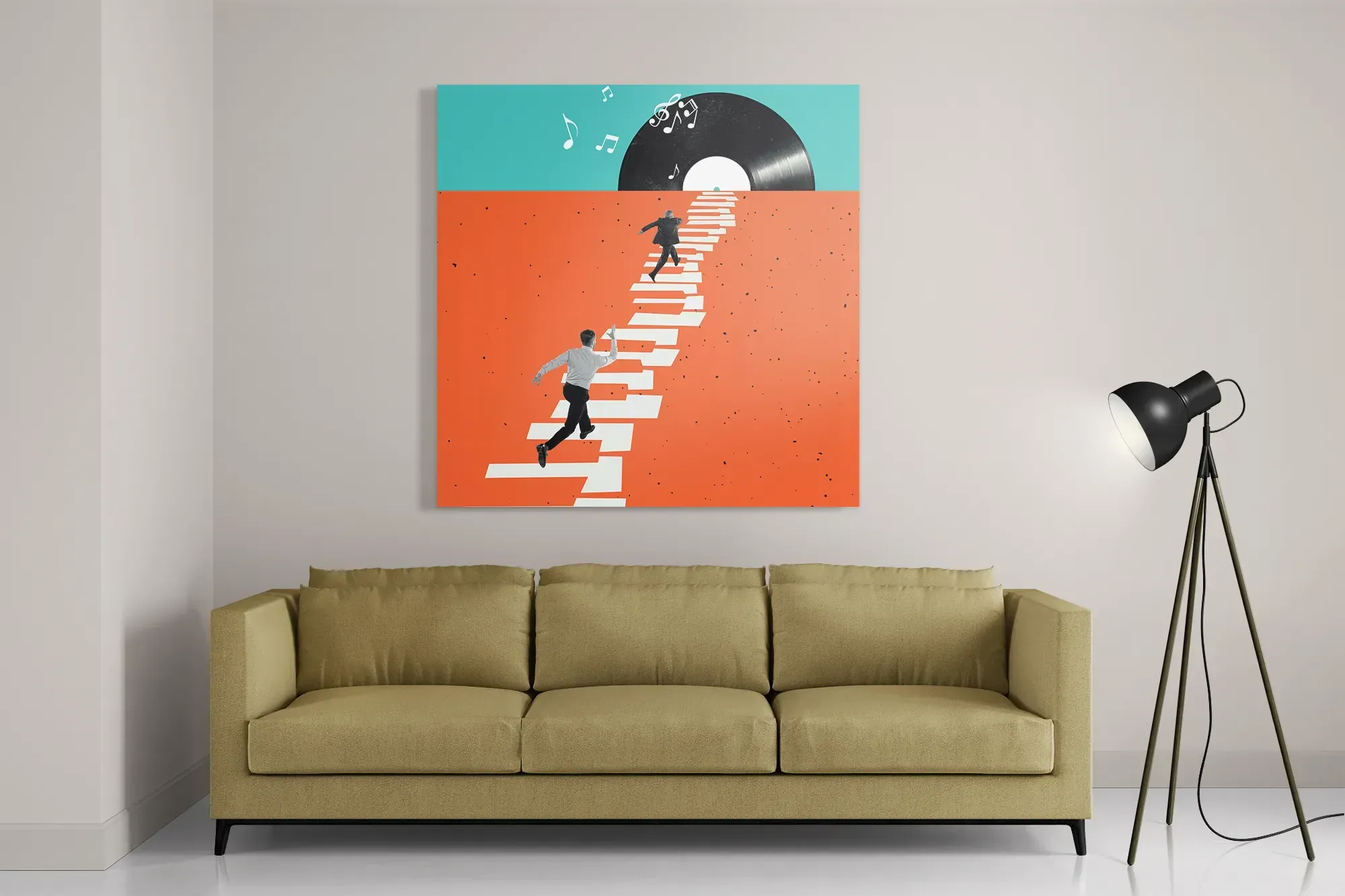 Schilderij The Piano Men Vierkant Template D Vierkant Muziek 4 2