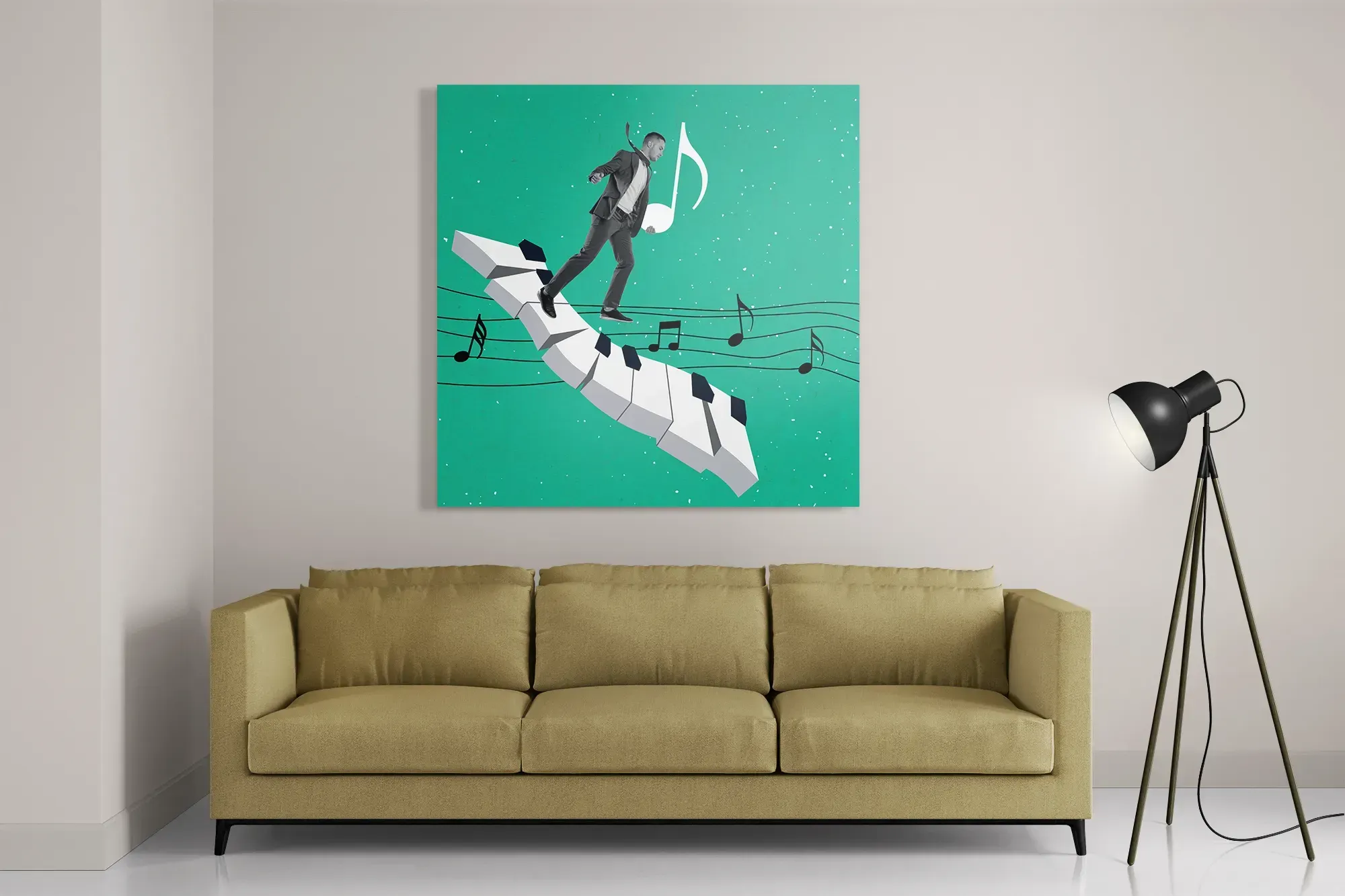 Schilderij Piano Muziek Vierkant Template D Vierkant Muziek 5 2