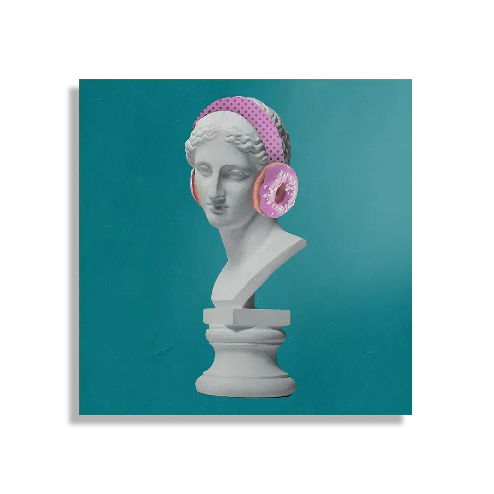 Schilderij Het Muziek Luisterende Beeld Vierkant Template D Vierkant Muziek 6 1