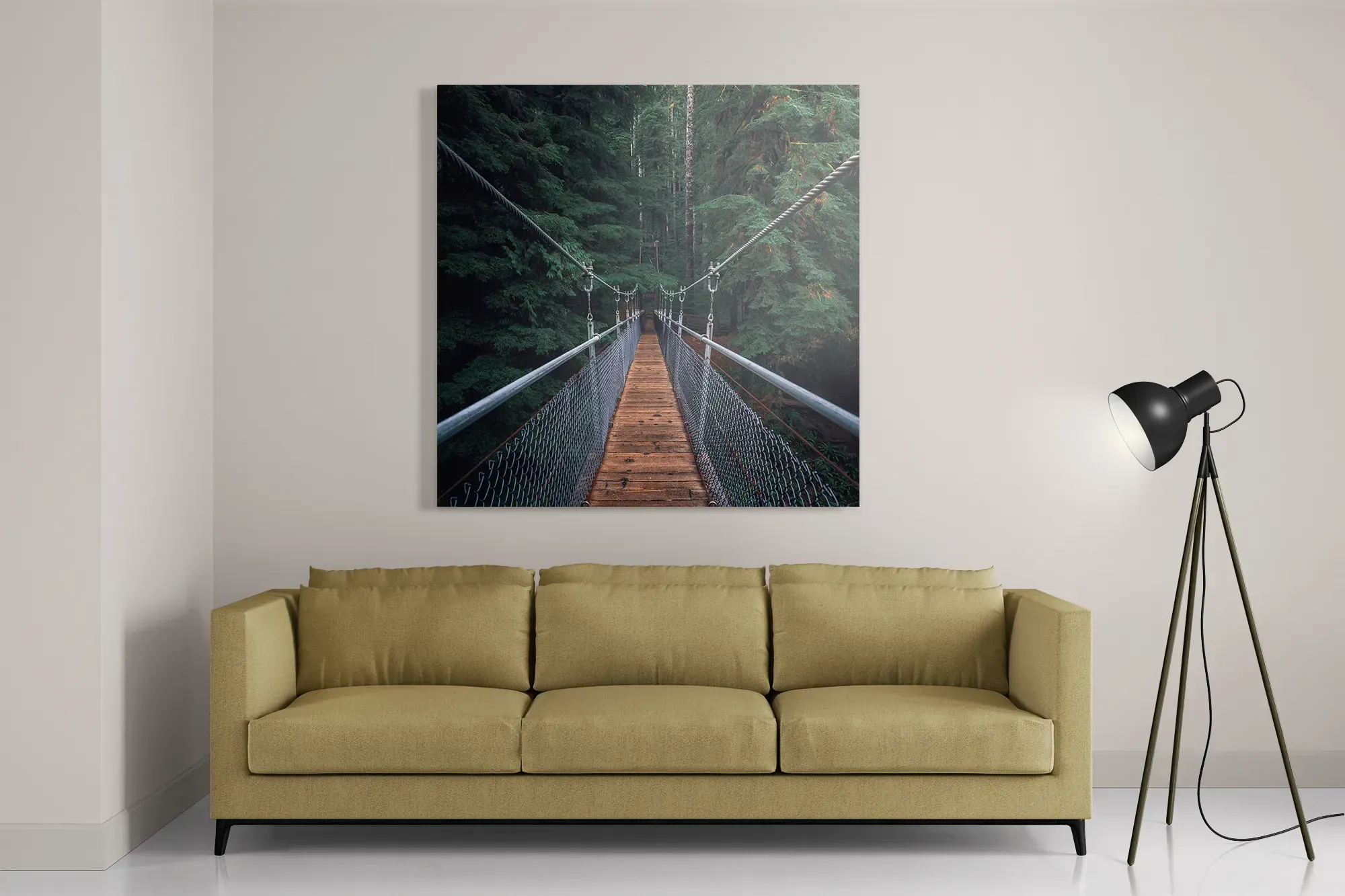Schilderij Over de brug Vierkant Template D Vierkant Natuur 18 2