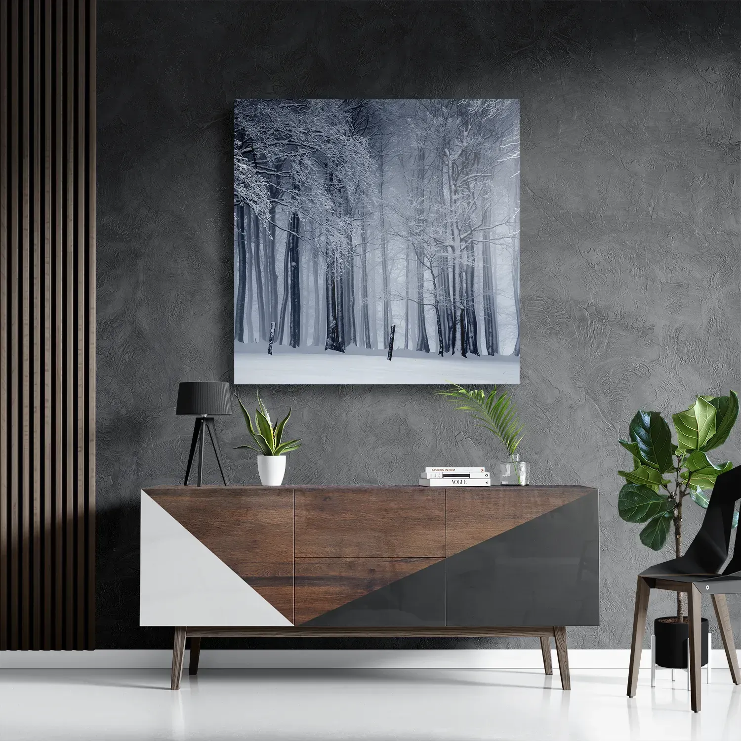 Schilderij Het winterse bos Vierkant Template D Vierkant Natuur 27 3