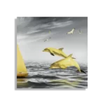 Schilderij Het gele bootje Vierkant Template D Vierkant Natuur 33 1