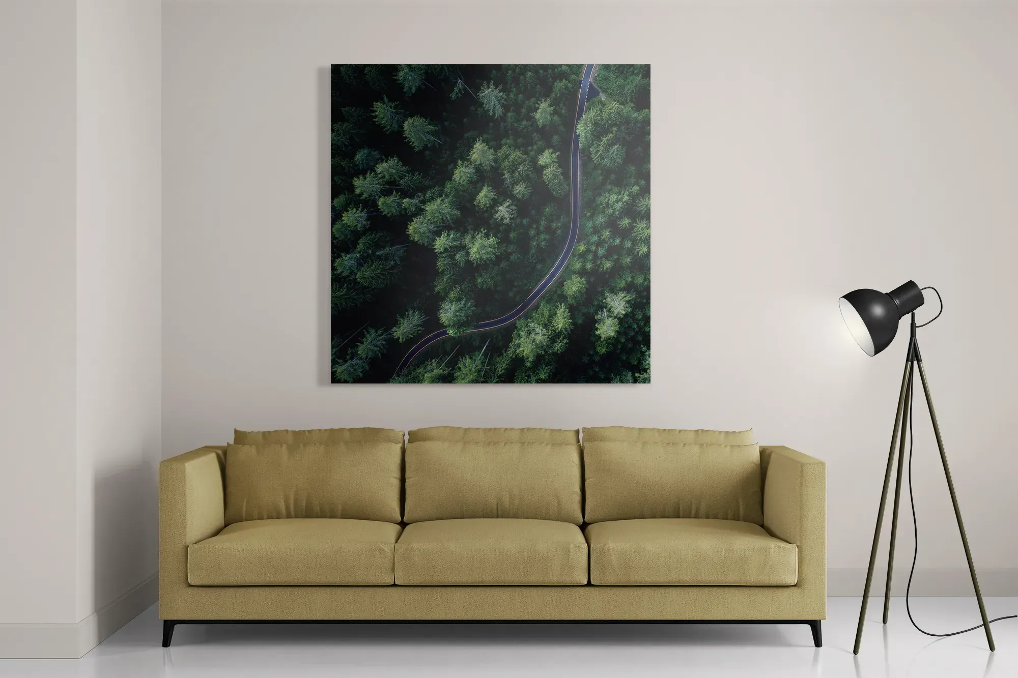 Schilderij Weg door het bos Vierkant Template D Vierkant Natuur 74 2