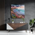 Schilderij Kleurrijke kust Vierkant Template D Vierkant Natuur 81 3