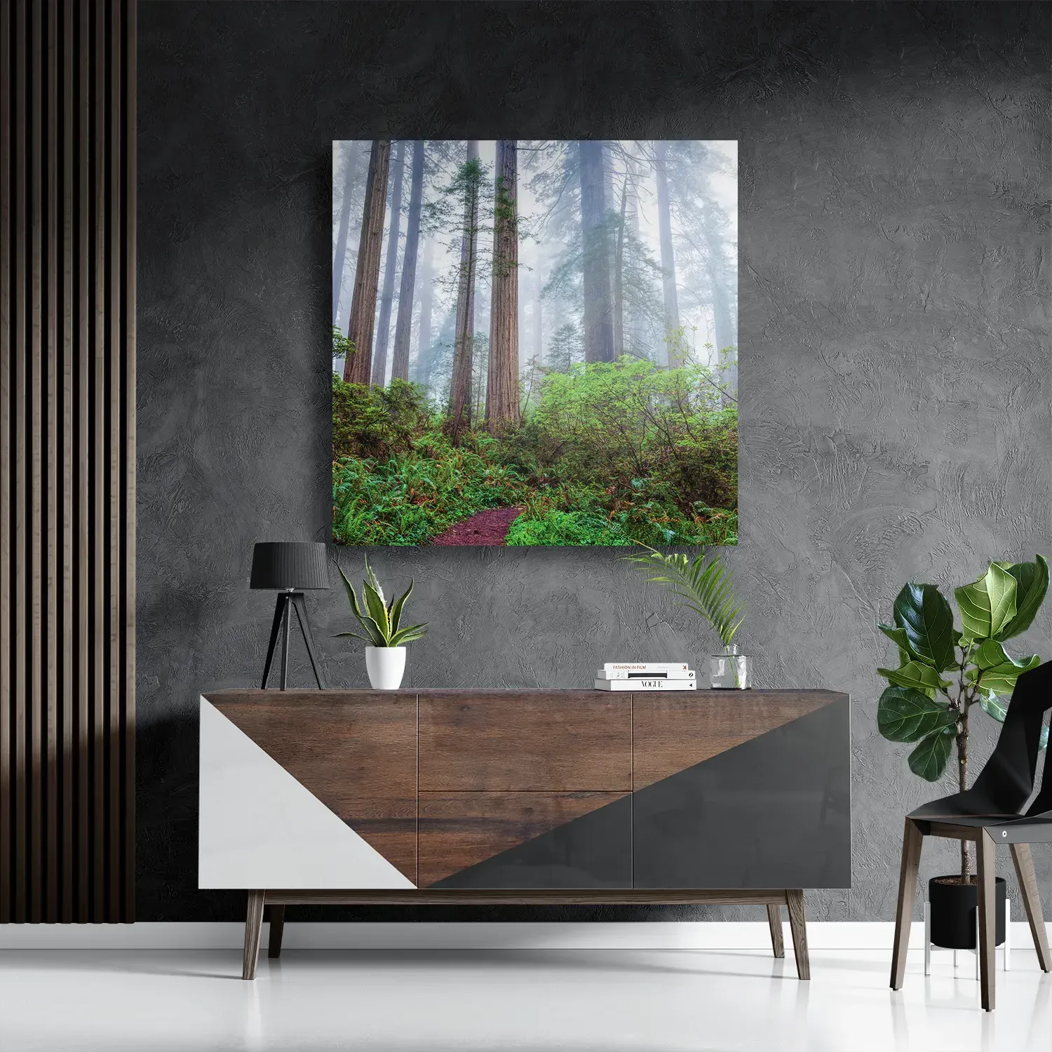 Schilderij Sequoia bos Vierkant Template D Vierkant Natuur 88 3