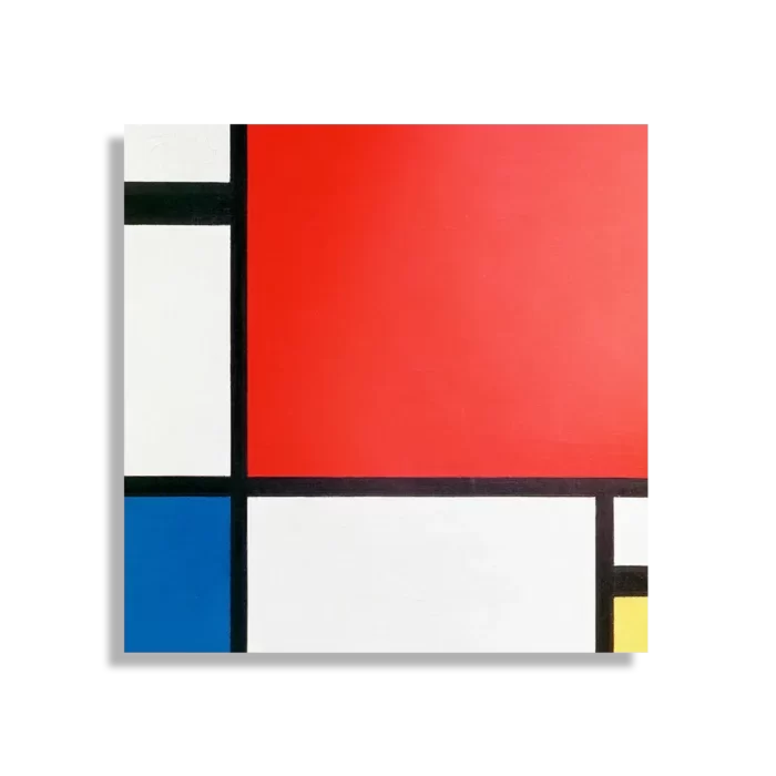 Schilderij Mondriaan de rode rechthoek Vierkant Template D Vierkant Om 1 1
