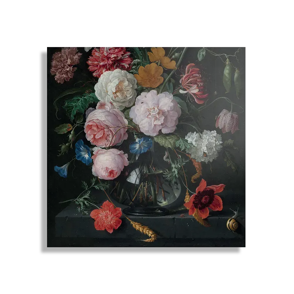 Schilderij Jan Davidsz Bloemen in een glazen vaas 1716 Vierkant Template D Vierkant Om 5 1