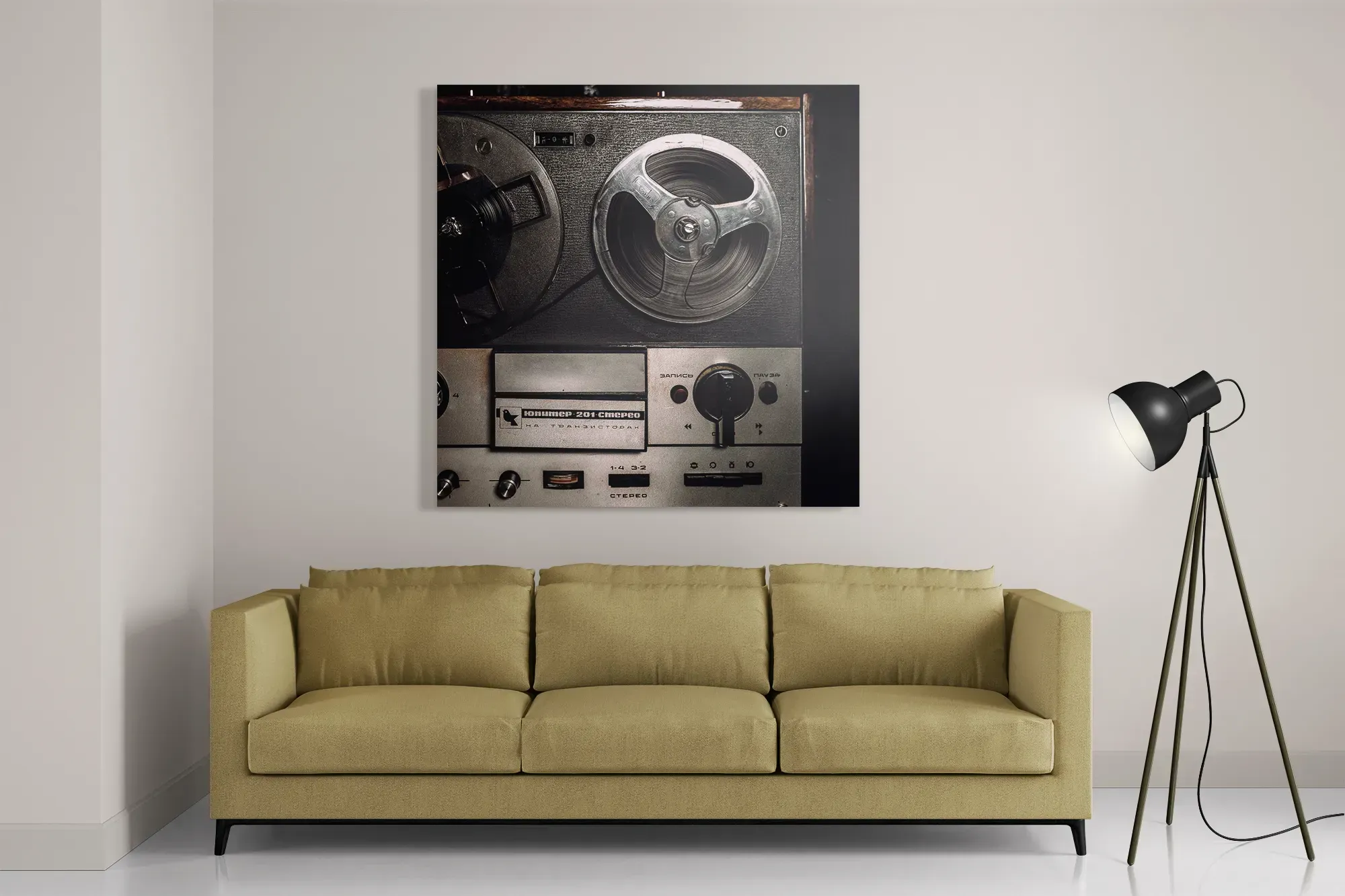 Schilderij De Oude Bandrecorder Vierkant Template D Vierkant Retro 11 2