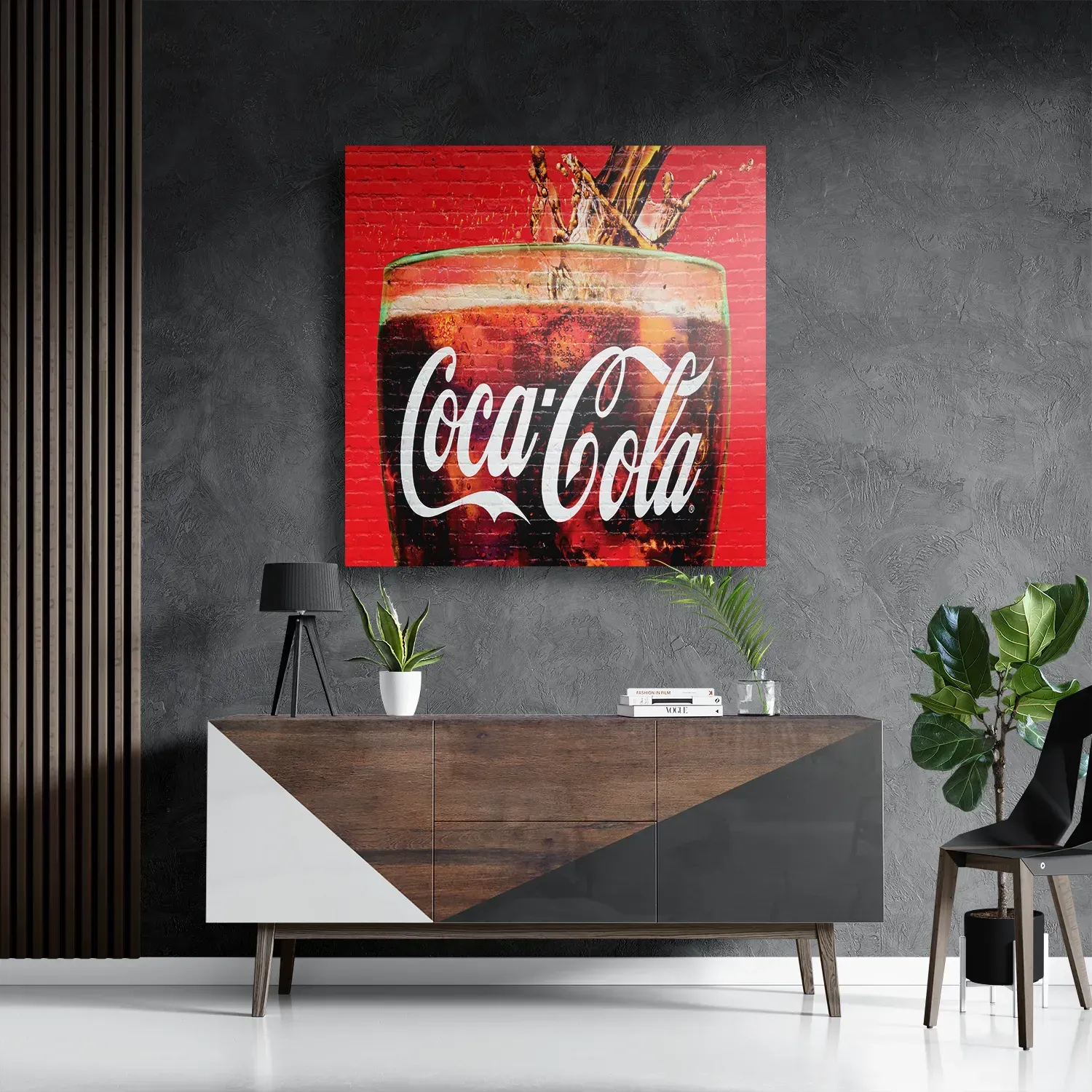 Schilderij Coca Cola Muurschildering Vierkant Template D Vierkant Retro 13 3