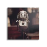 Schilderij Old School Microfoon Vierkant Template D Vierkant Retro 14 1