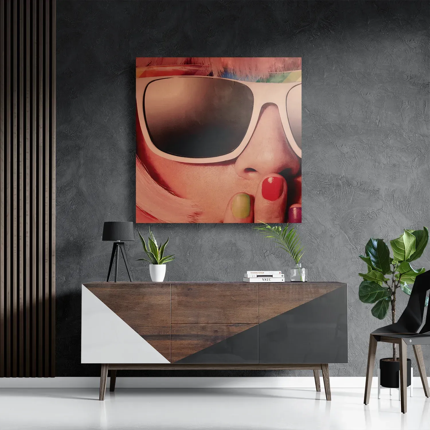 Template_D_Vierkant_Retro_9-3 Schilderij Keep Silence Hippie Vierkant Template D Vierkant Retro 9 3