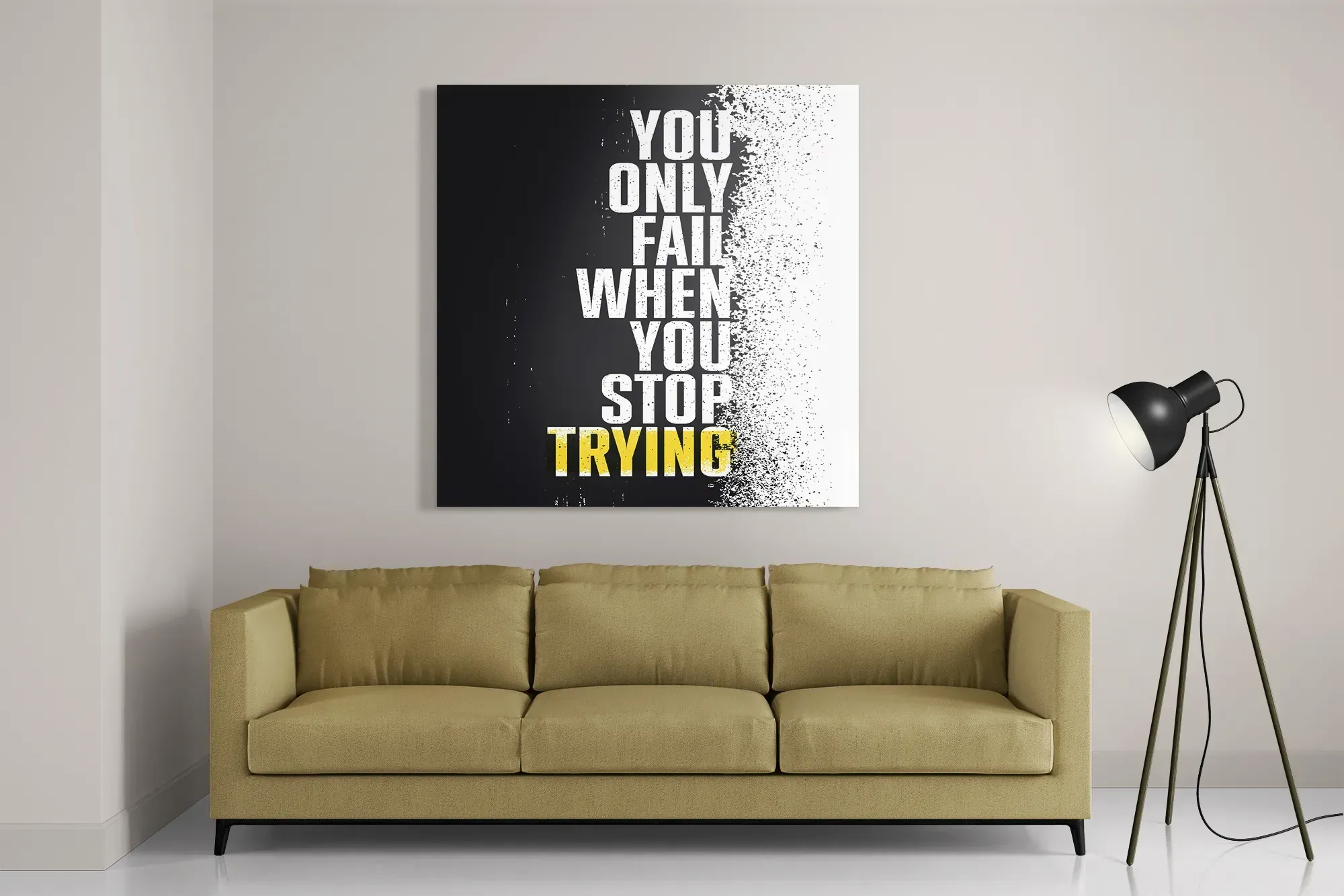 Schilderij Only Fail When You Stop Trying Vierkant Template D Vierkant Sport 17 2