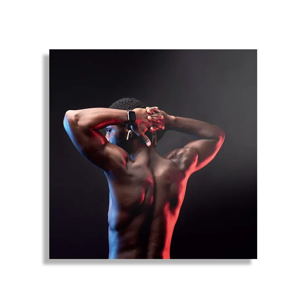 Schilderij Sportieve Donkere Man Vierkant Template D Vierkant Sport 19 1