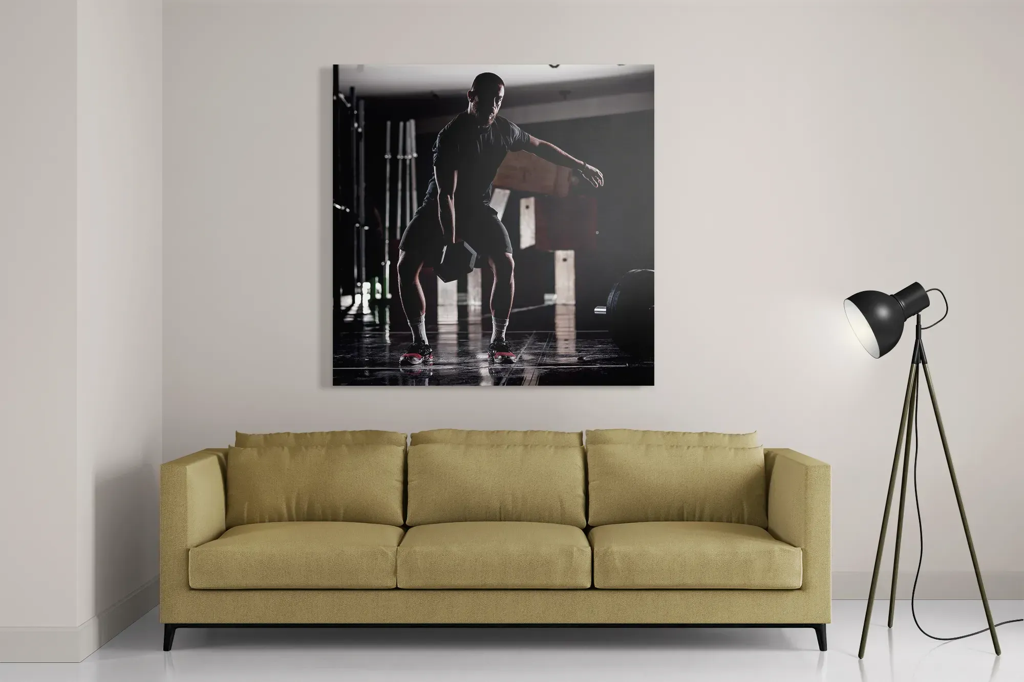 Schilderij Gewicht Heffen In De Sportschool Vierkant Template D Vierkant Sport 20 2