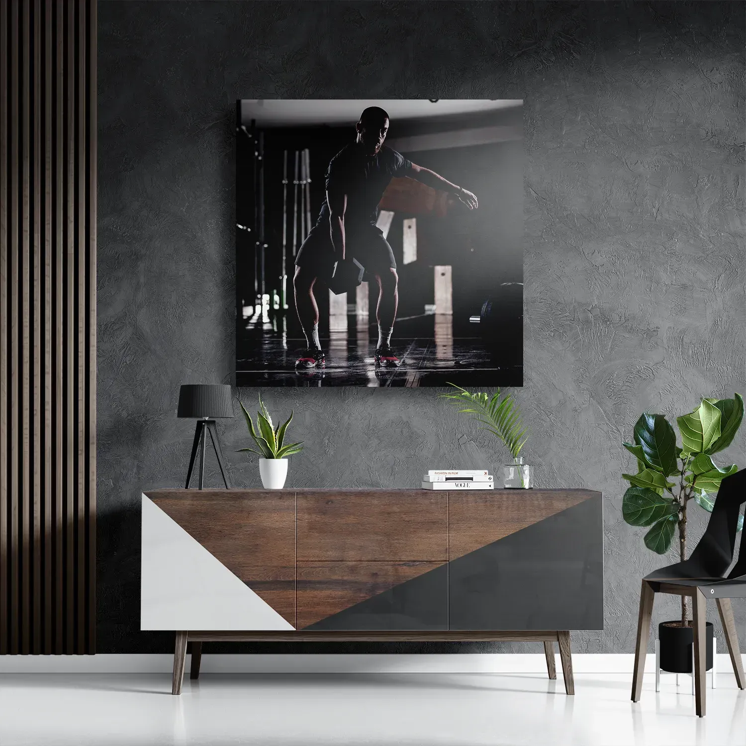 Schilderij Gewicht Heffen In De Sportschool Vierkant Template D Vierkant Sport 20 3