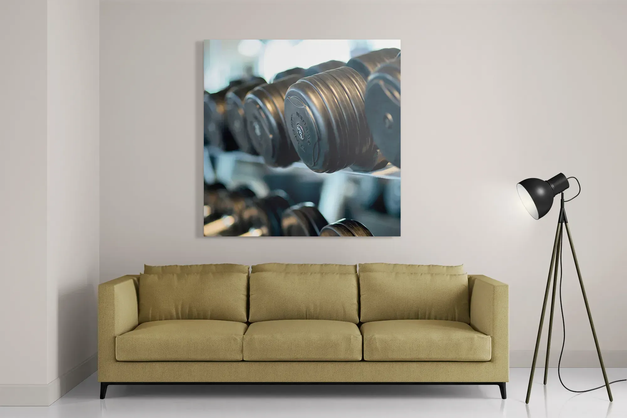 Schilderij Halters In De Sportschool Vierkant Template D Vierkant Sport 5 2