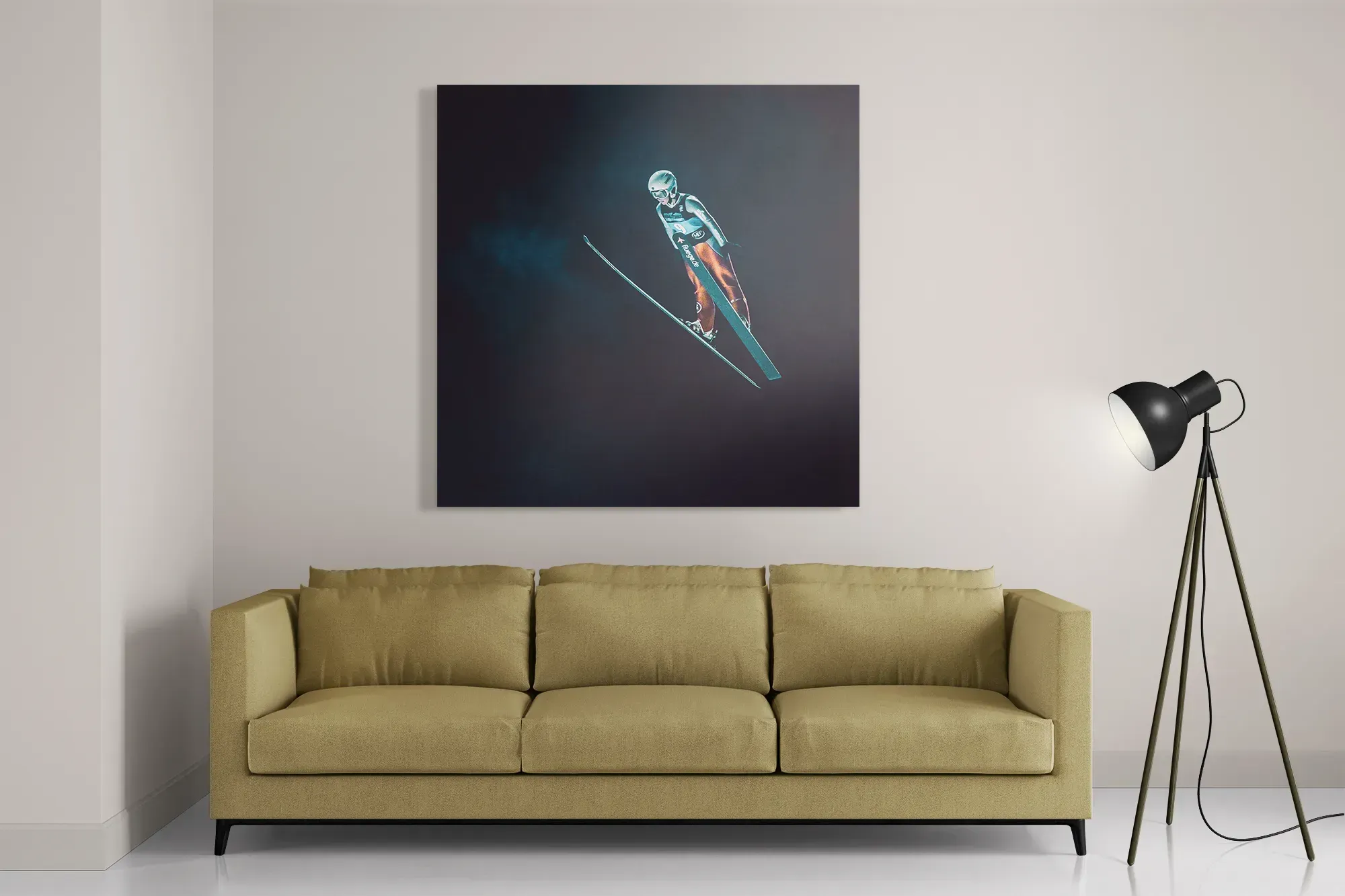 Schilderij Schansspringen In De Nacht Vierkant Template D Vierkant Sport 6 2