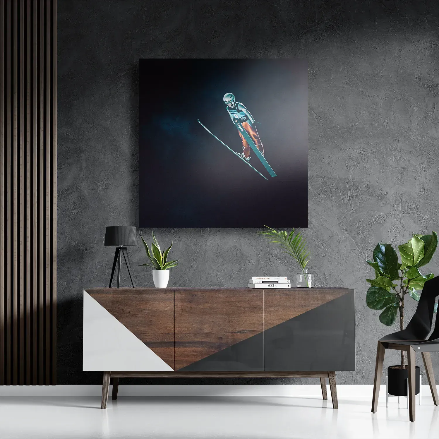 Schilderij Schansspringen In De Nacht Vierkant Template D Vierkant Sport 6 3