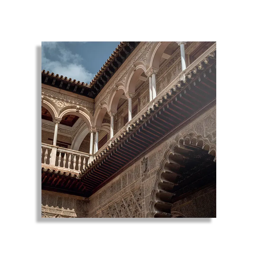 Schilderij Koninklijk Paleis van Sevilla Vierkant Template D Vierkant Steden 15 1