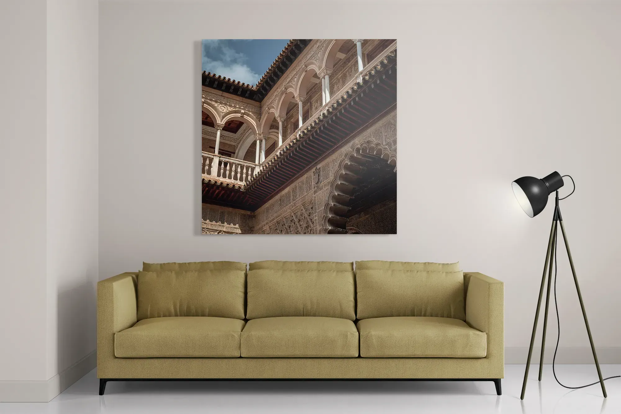 Schilderij Koninklijk Paleis van Sevilla Vierkant Template D Vierkant Steden 15 2