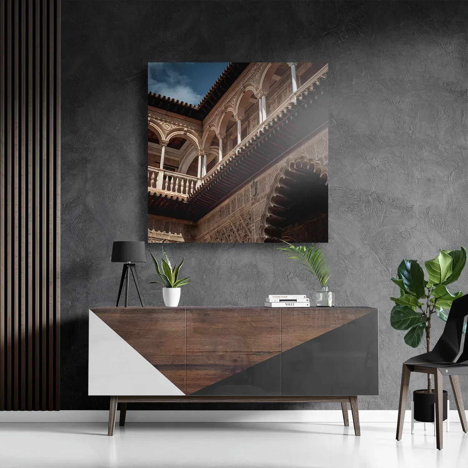 Schilderij Koninklijk Paleis van Sevilla Vierkant Template D Vierkant Steden 15 3