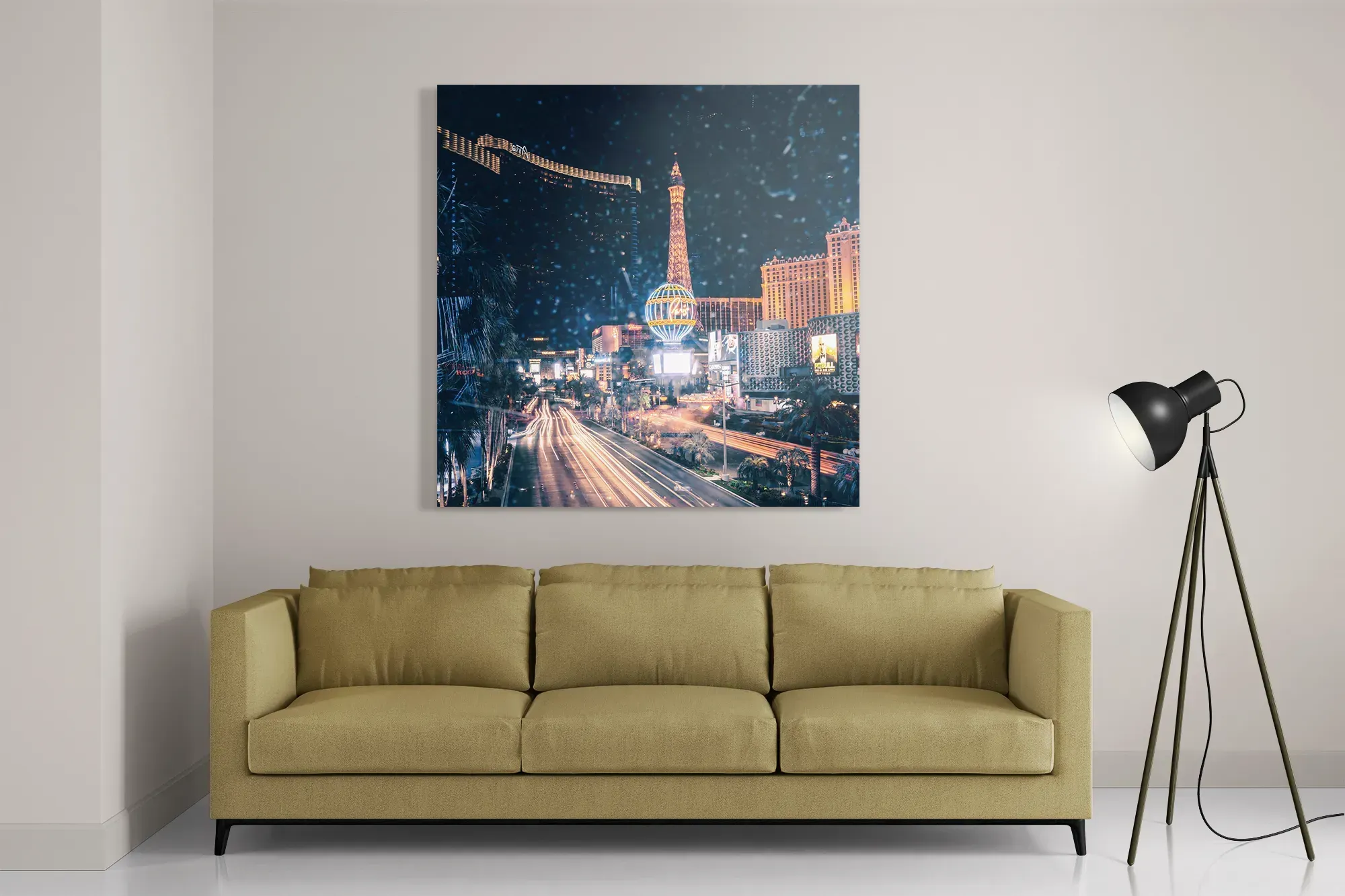 Schilderij Las Vegas at Night Vierkant Template D Vierkant Steden 16 2