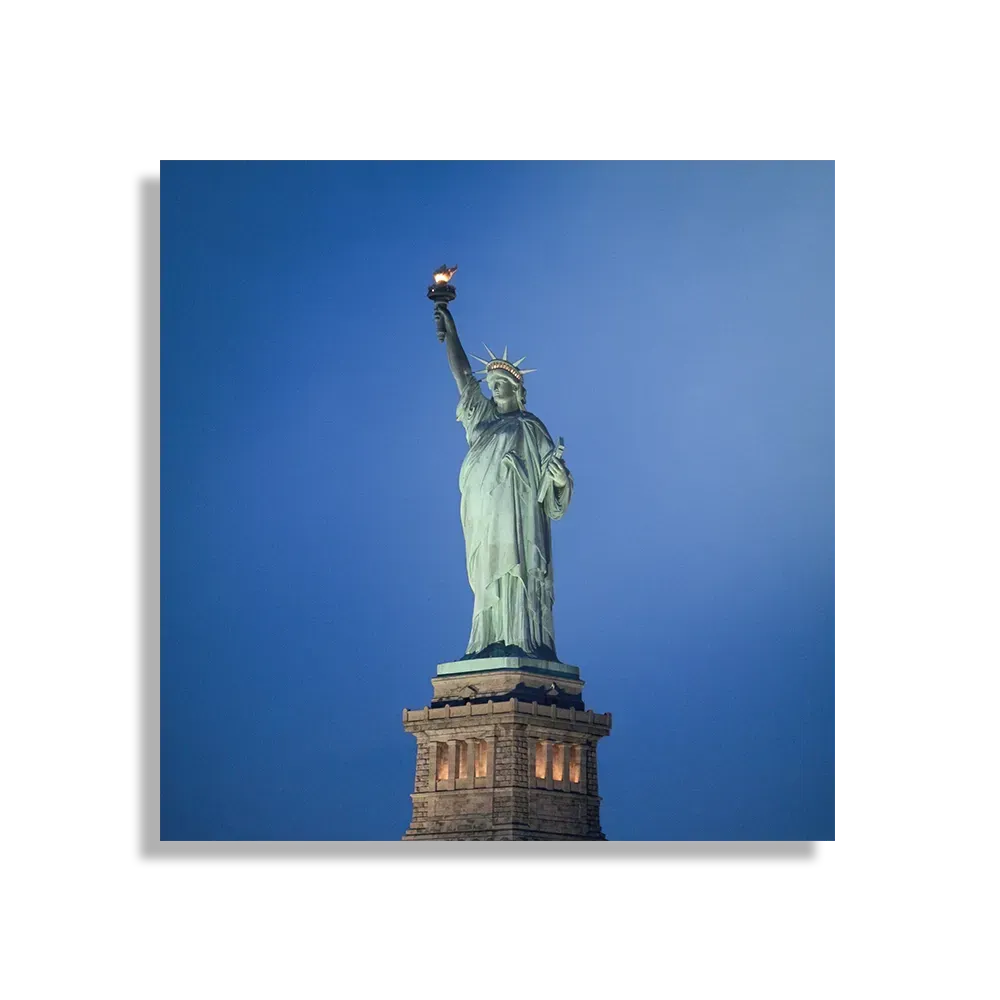 Schilderij Vrijheidsbeeld New York Donker 01 Vierkant Template D Vierkant Steden 18 1