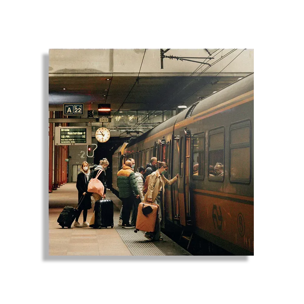 Schilderij Station Nederland NS Old School Vierkant Template D Vierkant Steden 22 1