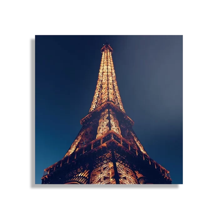 Schilderij Eiffeltoren Parijs at Night Vierkant Template D Vierkant Steden 23 1