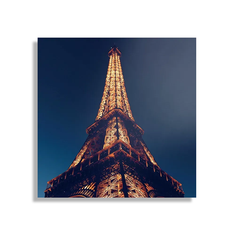 Schilderij Eiffeltoren Parijs at Night Vierkant Template D Vierkant Steden 23 1